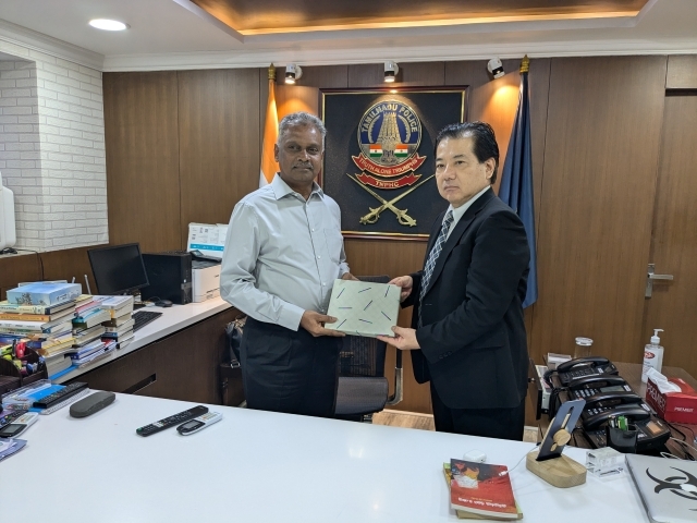 5 July 2024: Consul-General Takahashi paid a Courtesy visit to Mr. A.K.Viswanathan, Commissioner of Greater Chennai Police.