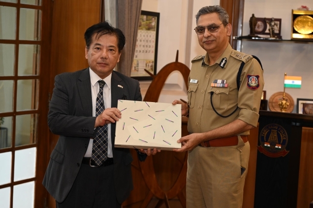 10 September 2024: Consul-General Takahashi paid a courtesy call on Mr. Shankar Jiwal, Director General of Police, Tamil Nadu state.